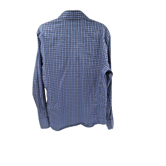 TOM FORD Blue Check Print Button-up Dress Shirt Men Long Sleeve Sz 44, 17 1/2 - Picture 8 of 16